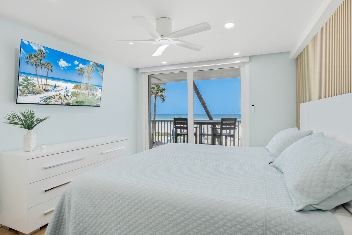 Wake up to endless ocean views from your serene bedroom, where coastal breezes and natural light create your perfect beachfront retreat.