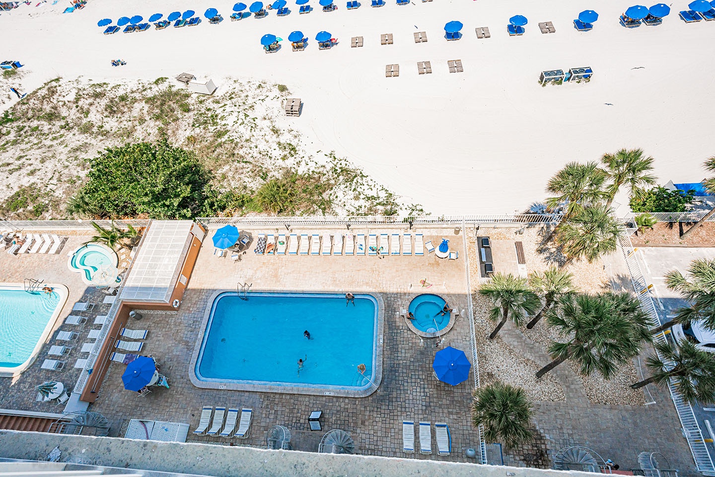 View of the pool and beach