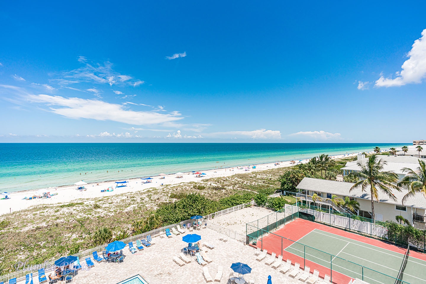 Gulf view looking northward up beach