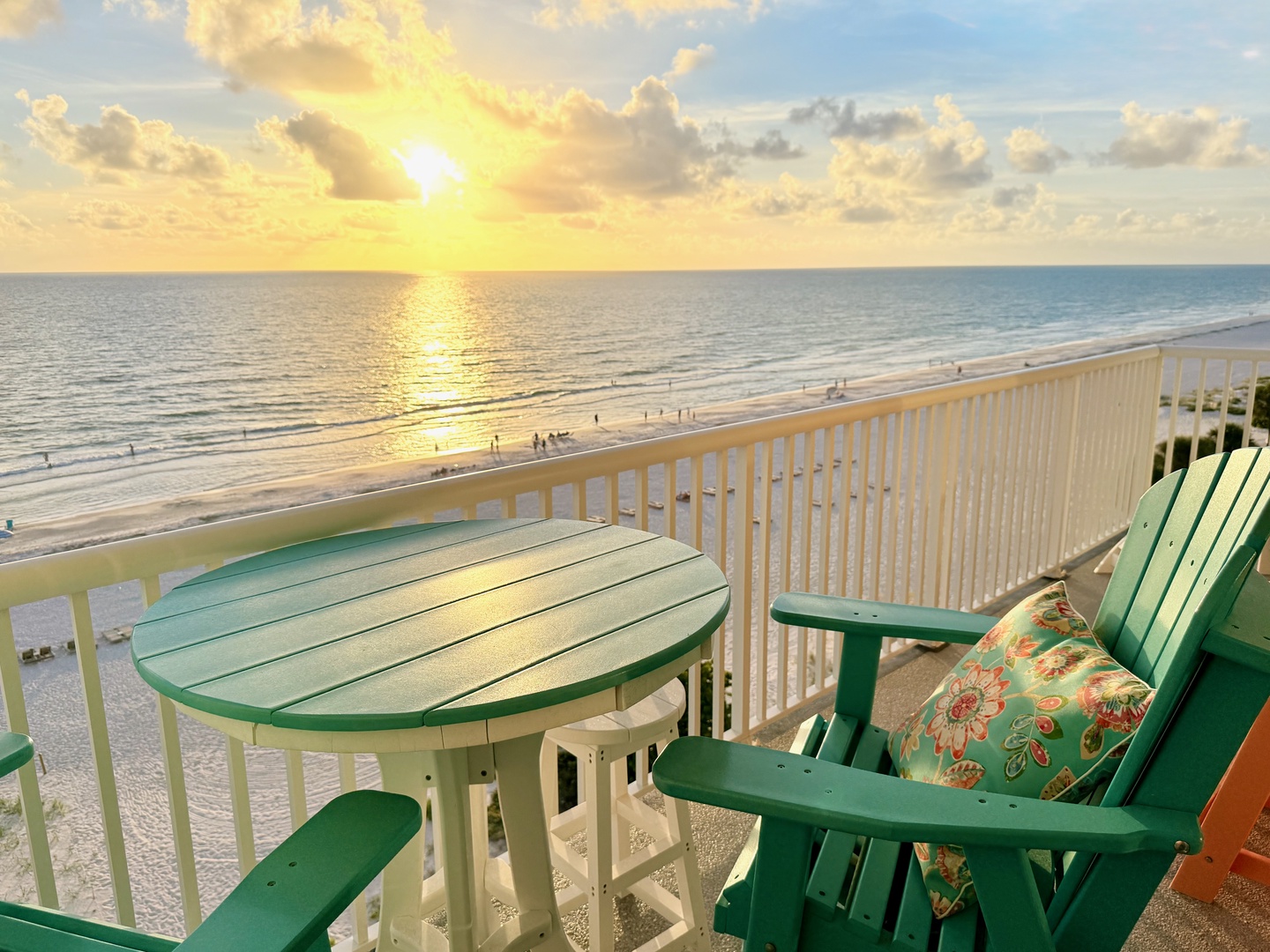 Watch golden sunsets paint the sky from your private balcony, where the soft sand and gentle waves create the perfect backdrop for your beachside escape.