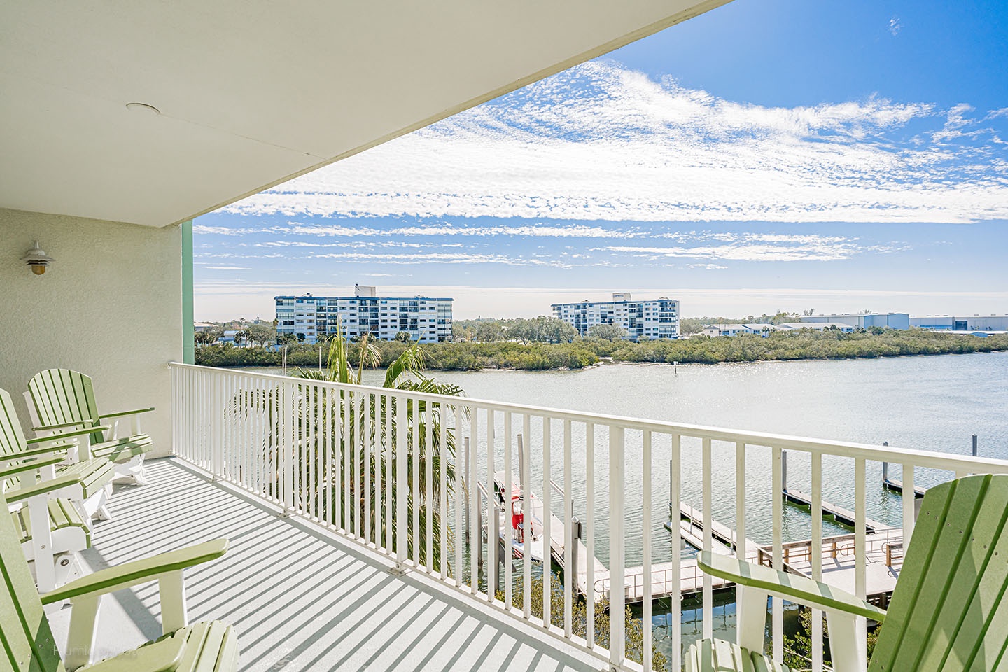 Private balcony on the water