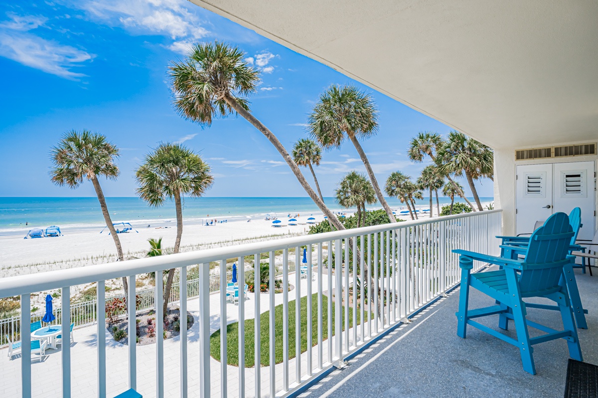 Picture yourself relaxing on your private balcony, watching palm trees sway against the brilliant blue sky as the beach stretches out before you. The sound of gentle waves and warm ocean breeze make this your perfect coastal retreat.