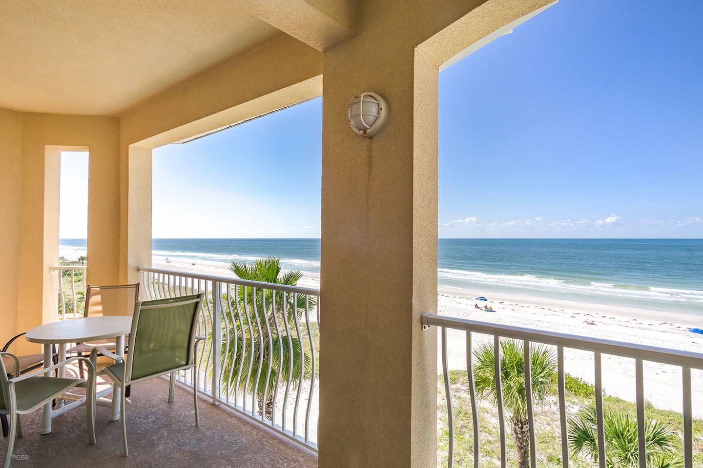Private balcony looking at the beach