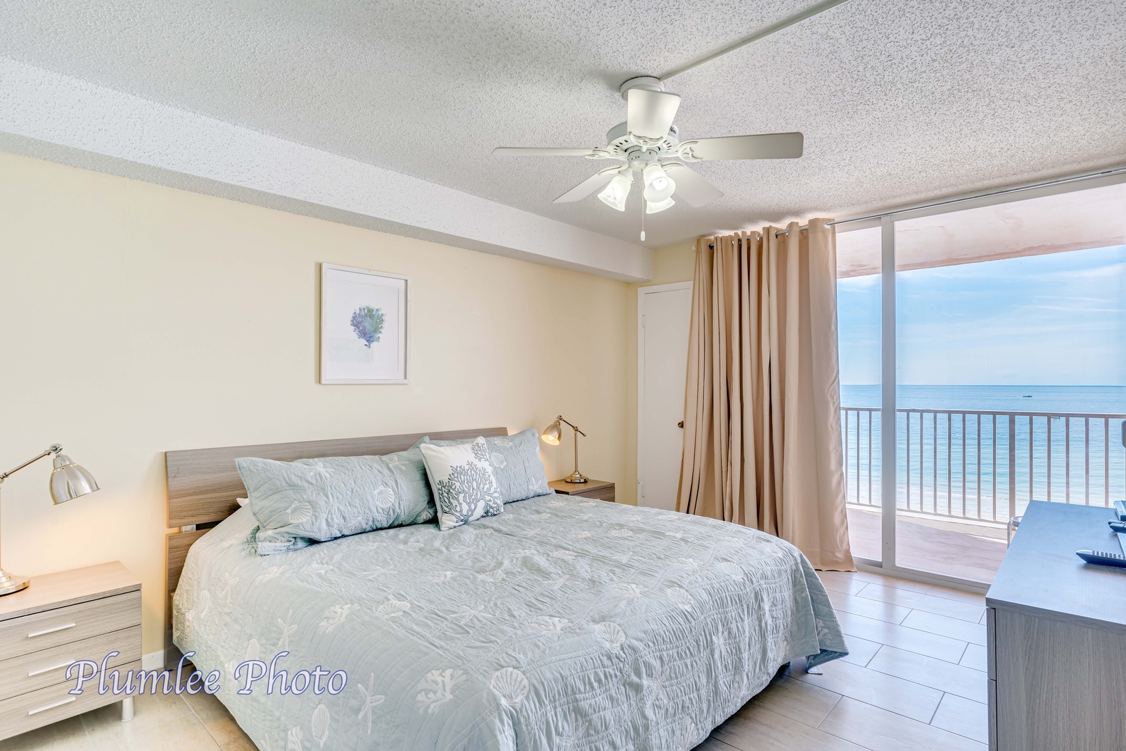 Master bedroom has sliding door to balcony