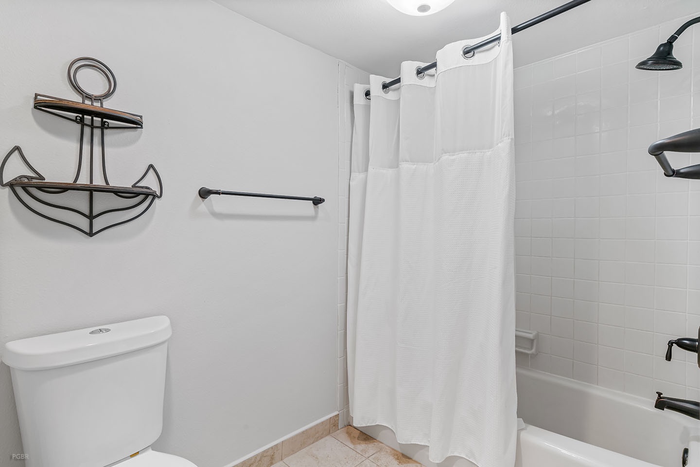 The Master Bathroom has a tub and shower combo.