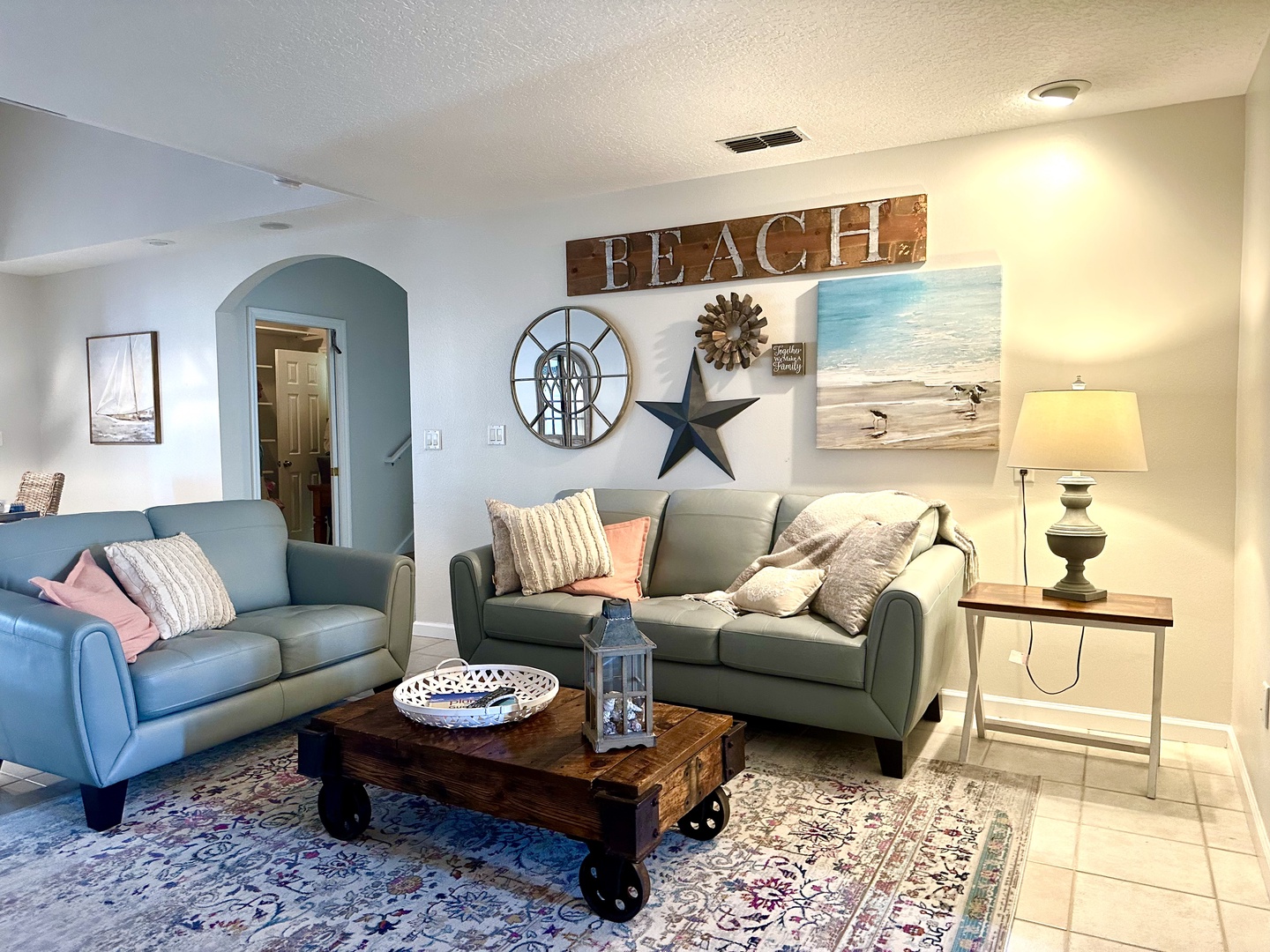 The family room is a great place to relax after a day at the beach.