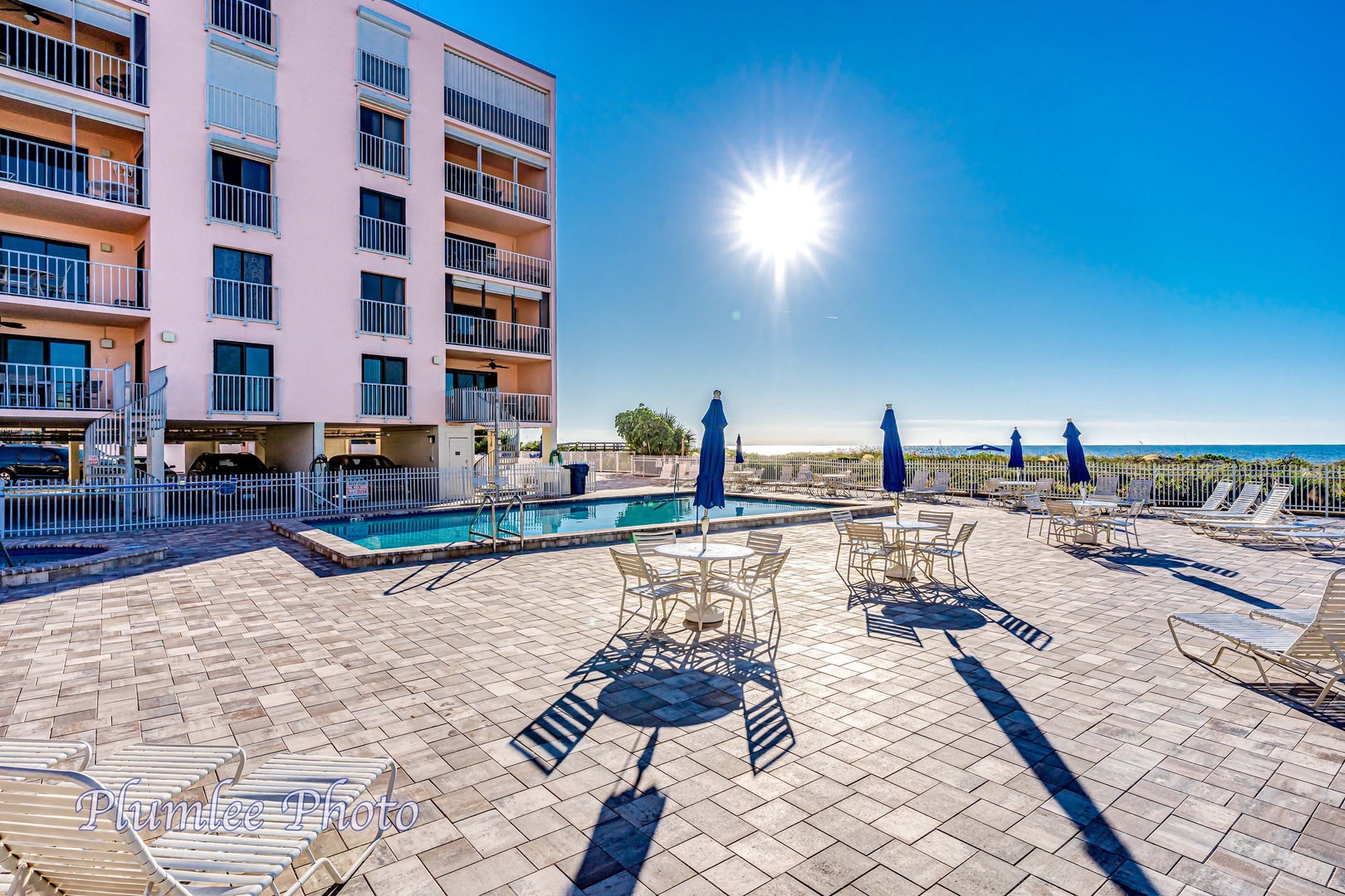 Large heated beach side pool