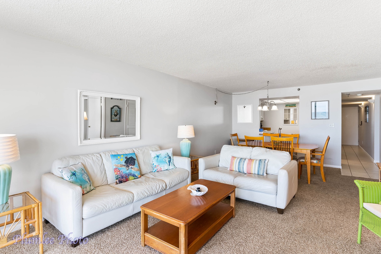 Open floor plan with dining area