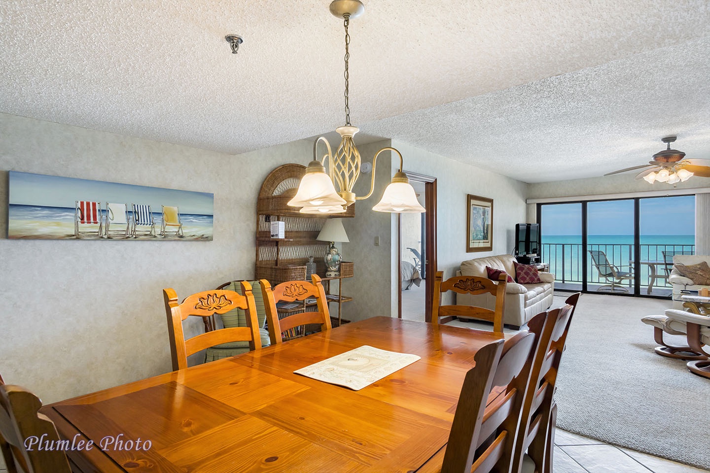 Dining Room also has a view of the beach.