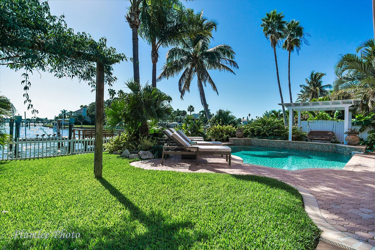 Watch the boats go by from the pool deck.