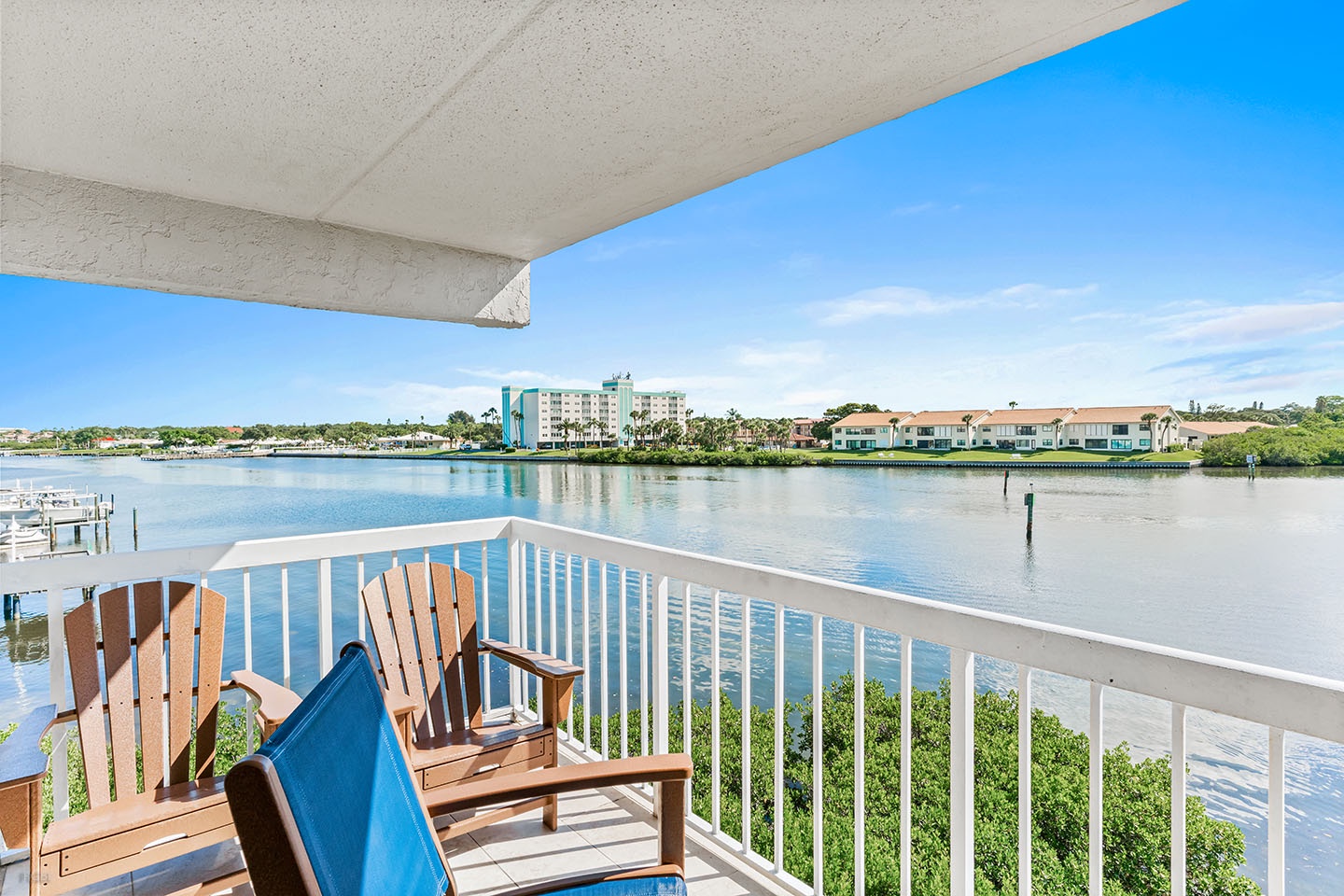 The view from your private balcony looking northward.