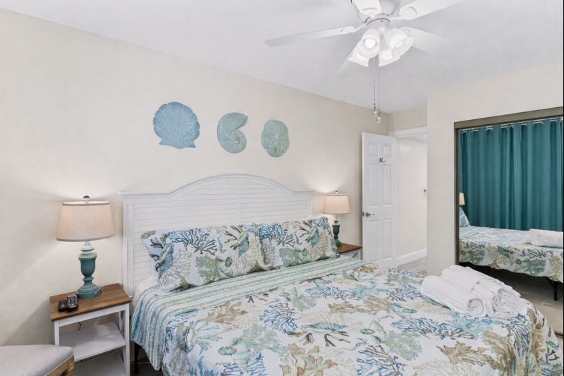 Drift into peaceful slumber in your coastal-inspired King bedroom, where ocean blues and soft whites create the perfect seaside retreat.