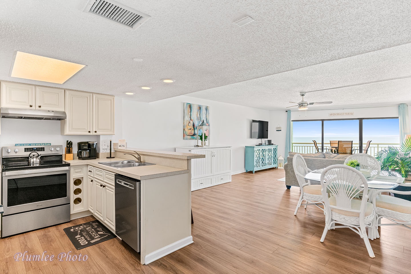 Kitchen opened up to living area