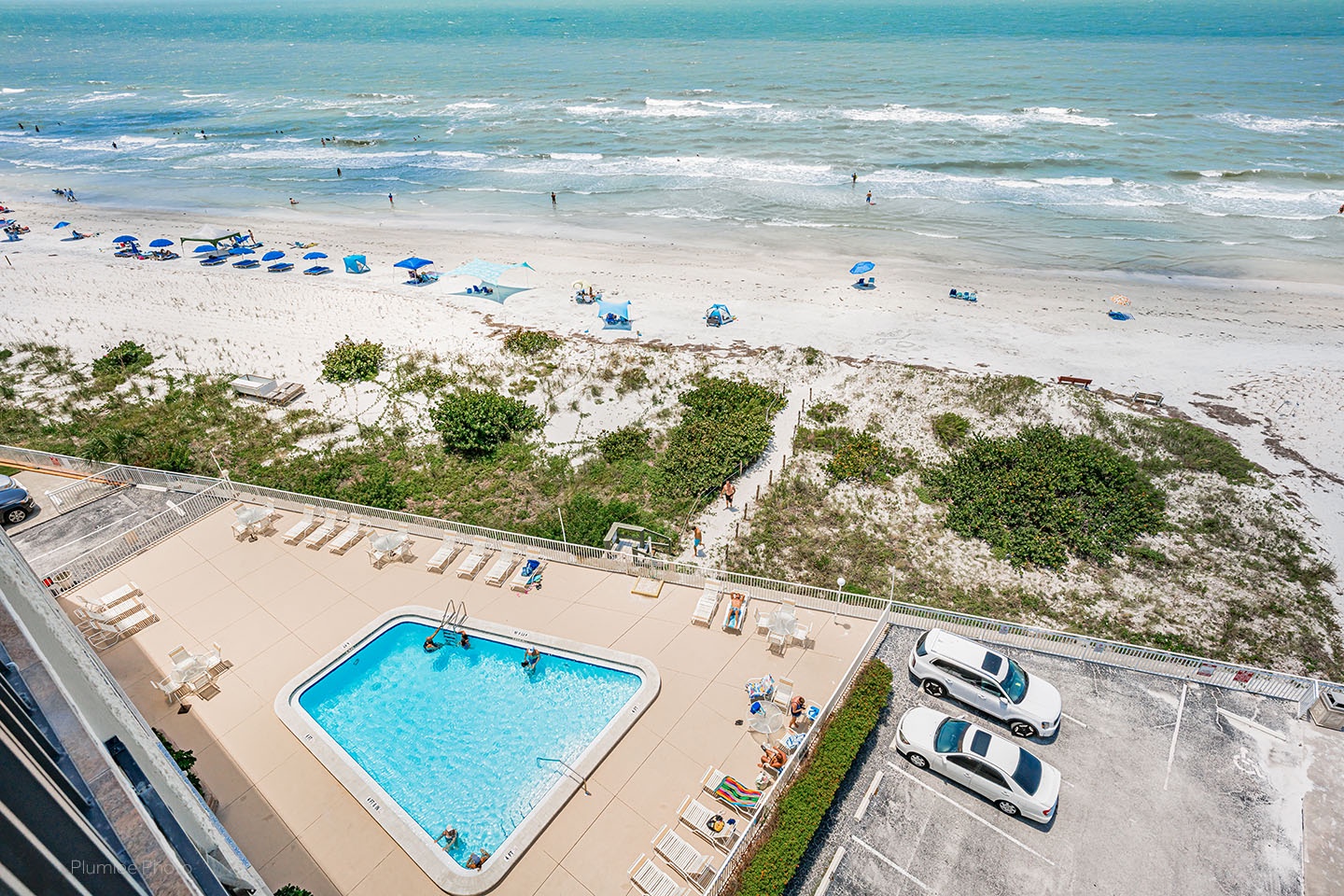 Heated beach side pool