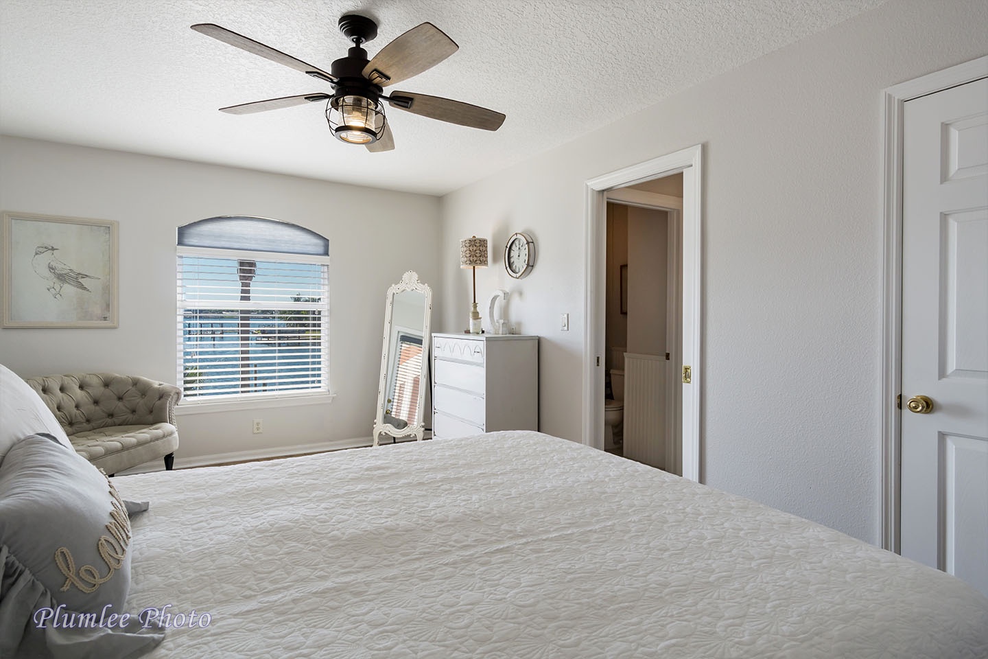 Bedroom 2 has a full length mirror and private access to the bathroom.