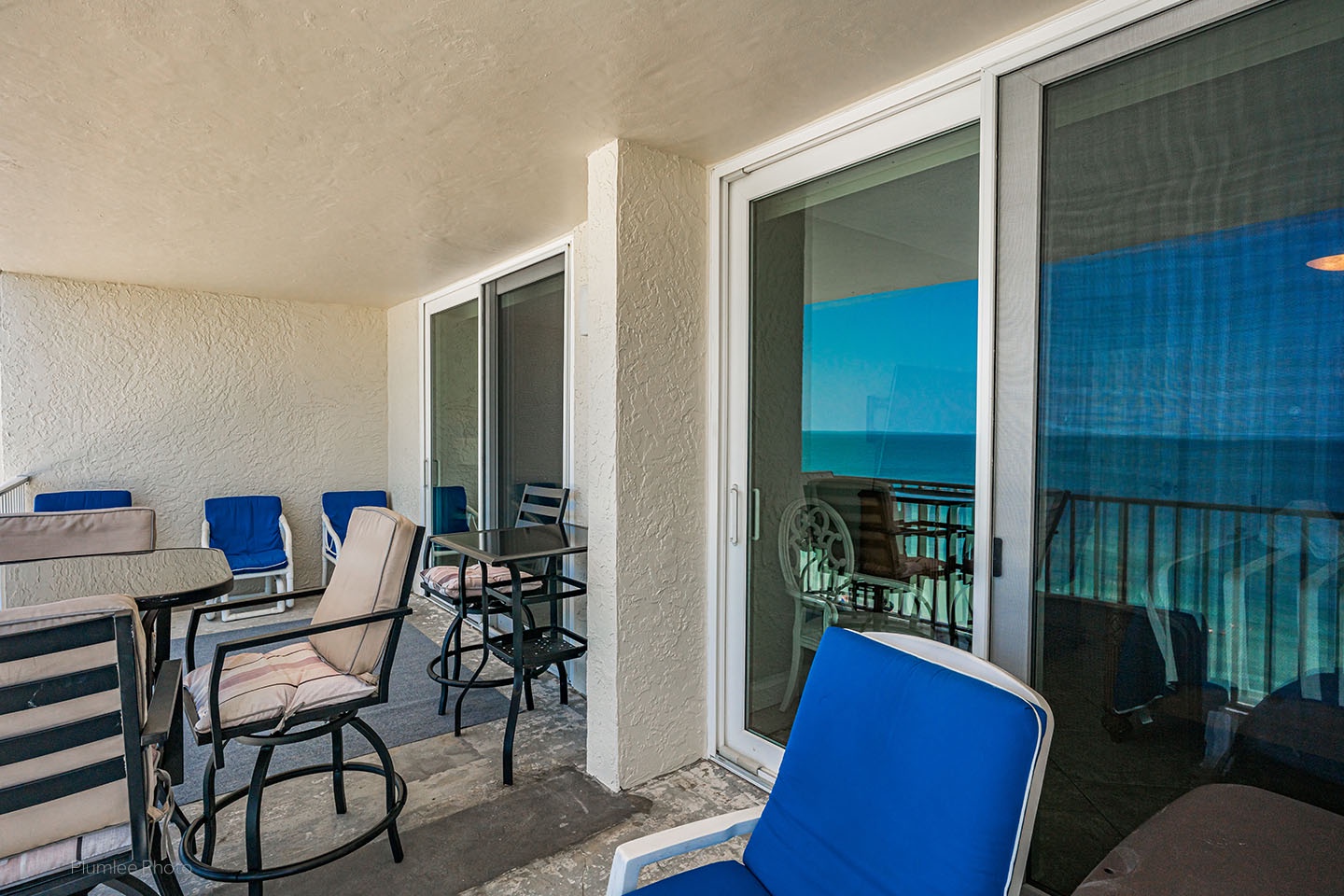 Plenty of seating on the covered balcony