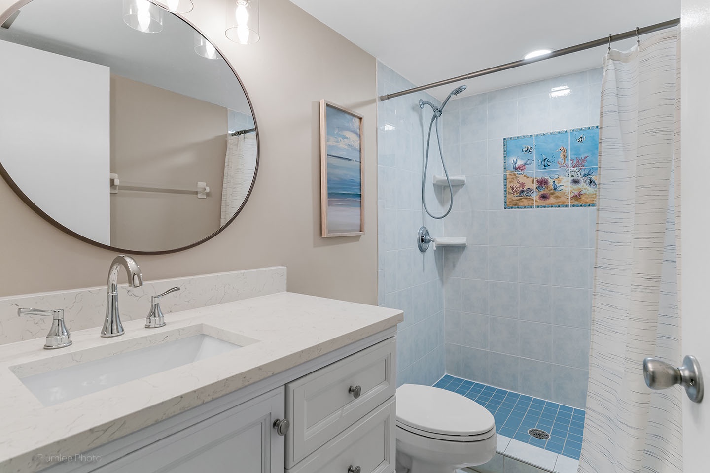 Master bathroom has step-in shower