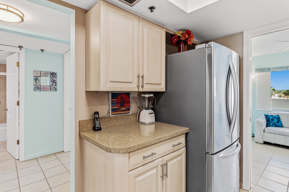 Your fully equipped kitchen makes vacation meal prep easy, with ample counter space, modern appliances, and everything you need to feel right at home.