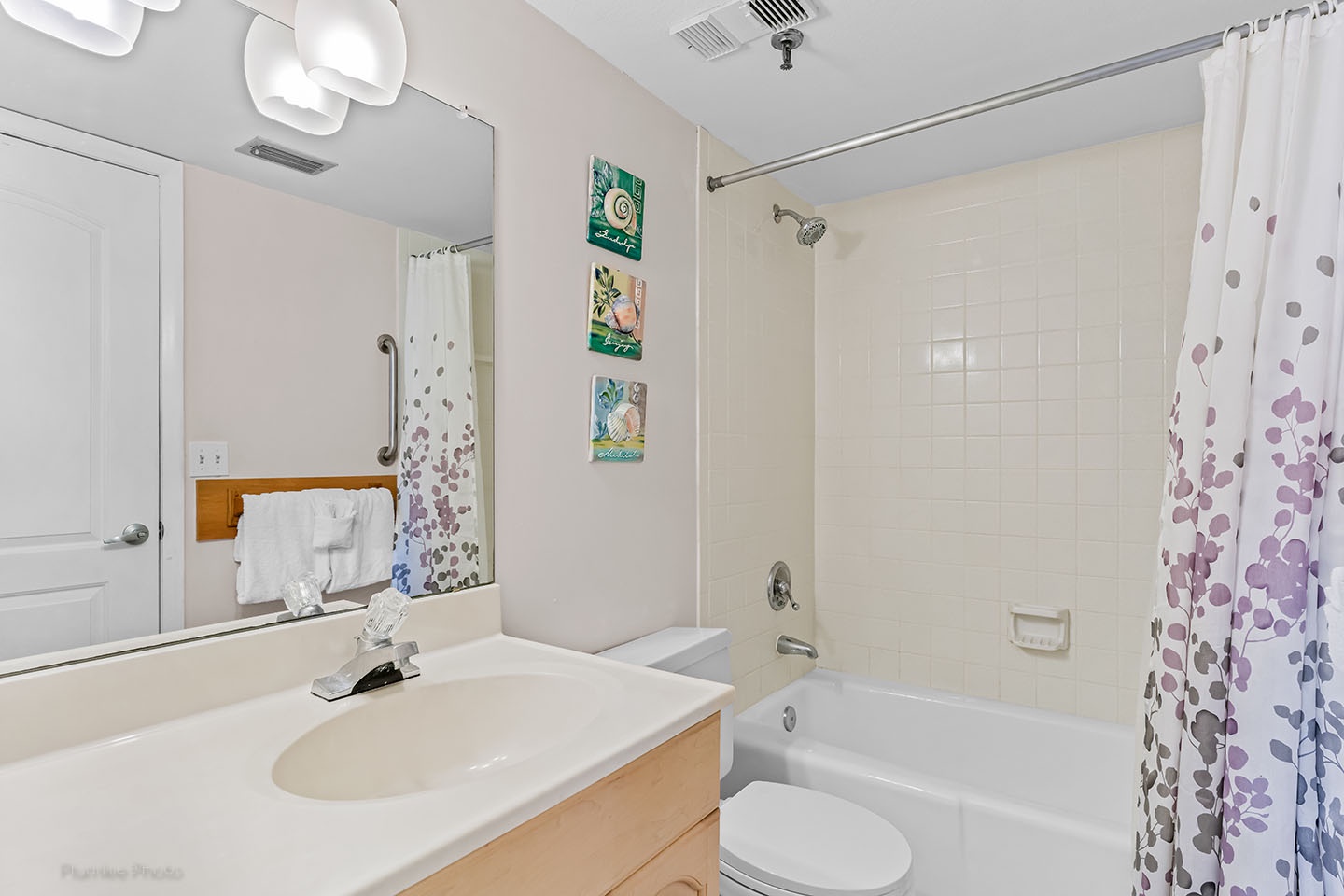 Hall bathroom with tub/shower