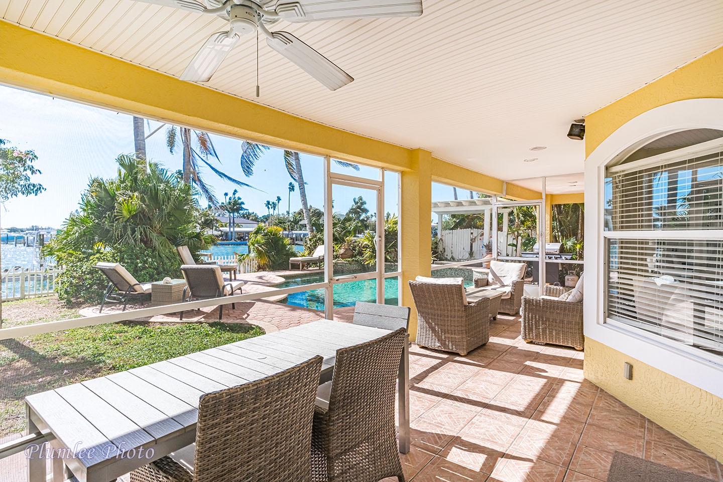 There's plenty of room for entertaining on the screened in lanai.