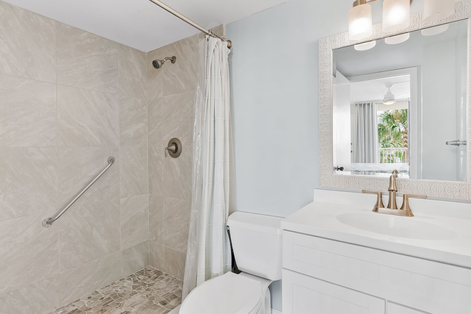 Master ensuite bathroom with shower