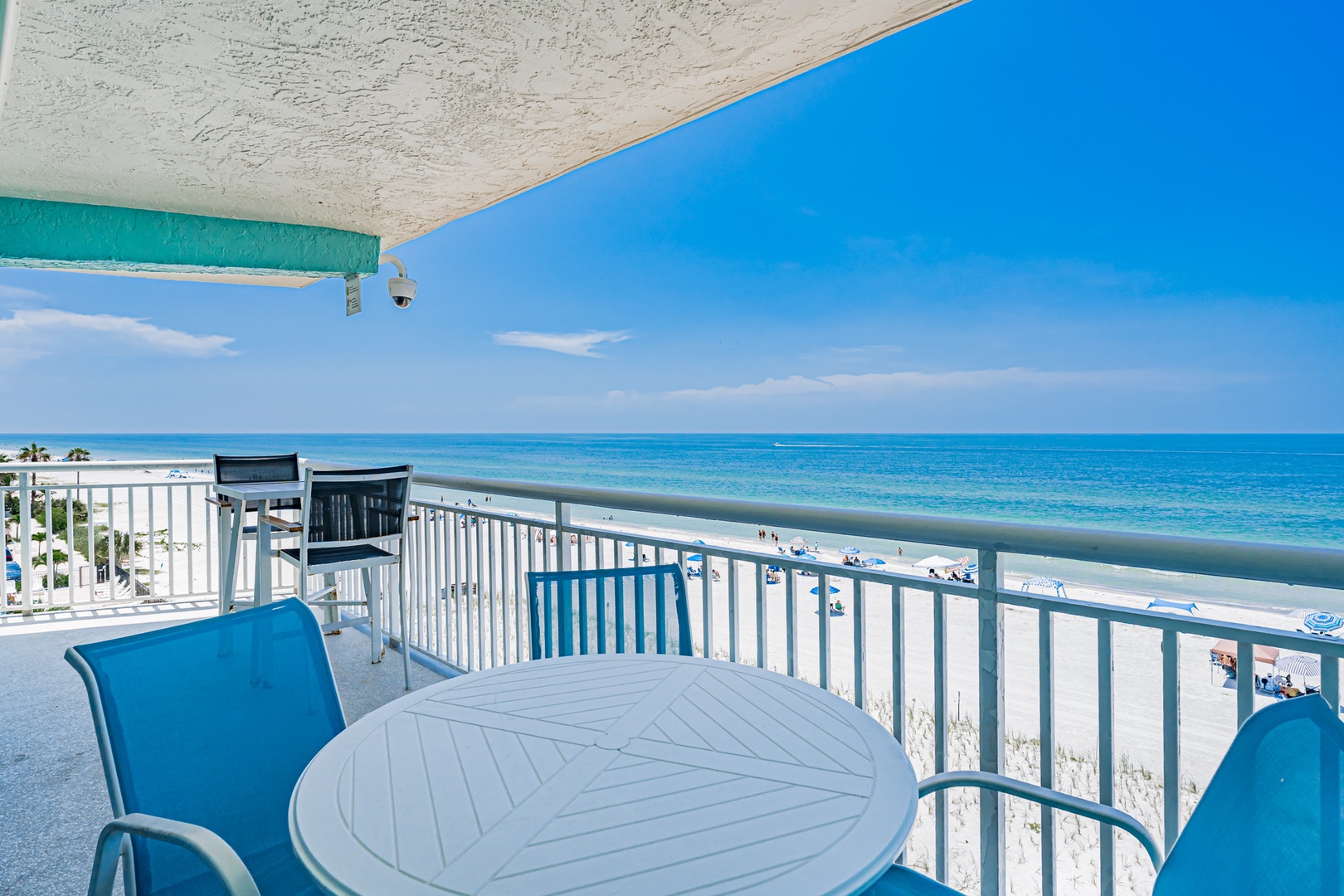 Step onto your private balcony and let the endless Gulf views take your breath away. The turquoise waters stretch to the horizon while soft ocean breezes invite you to relax at your patio table and soak up pure beachfront bliss.