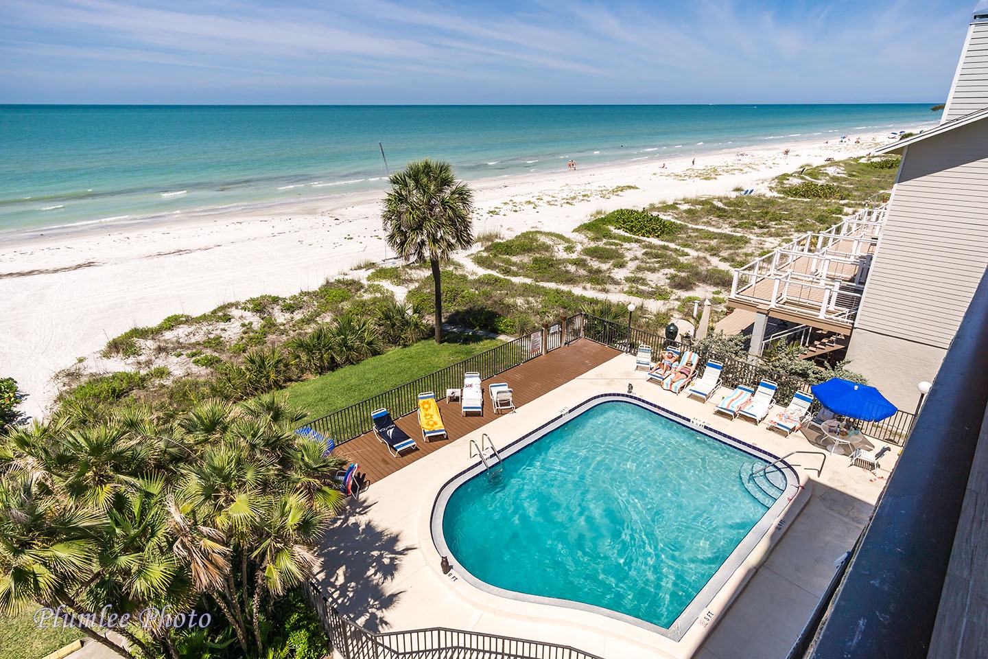 Pool view from the balcony.