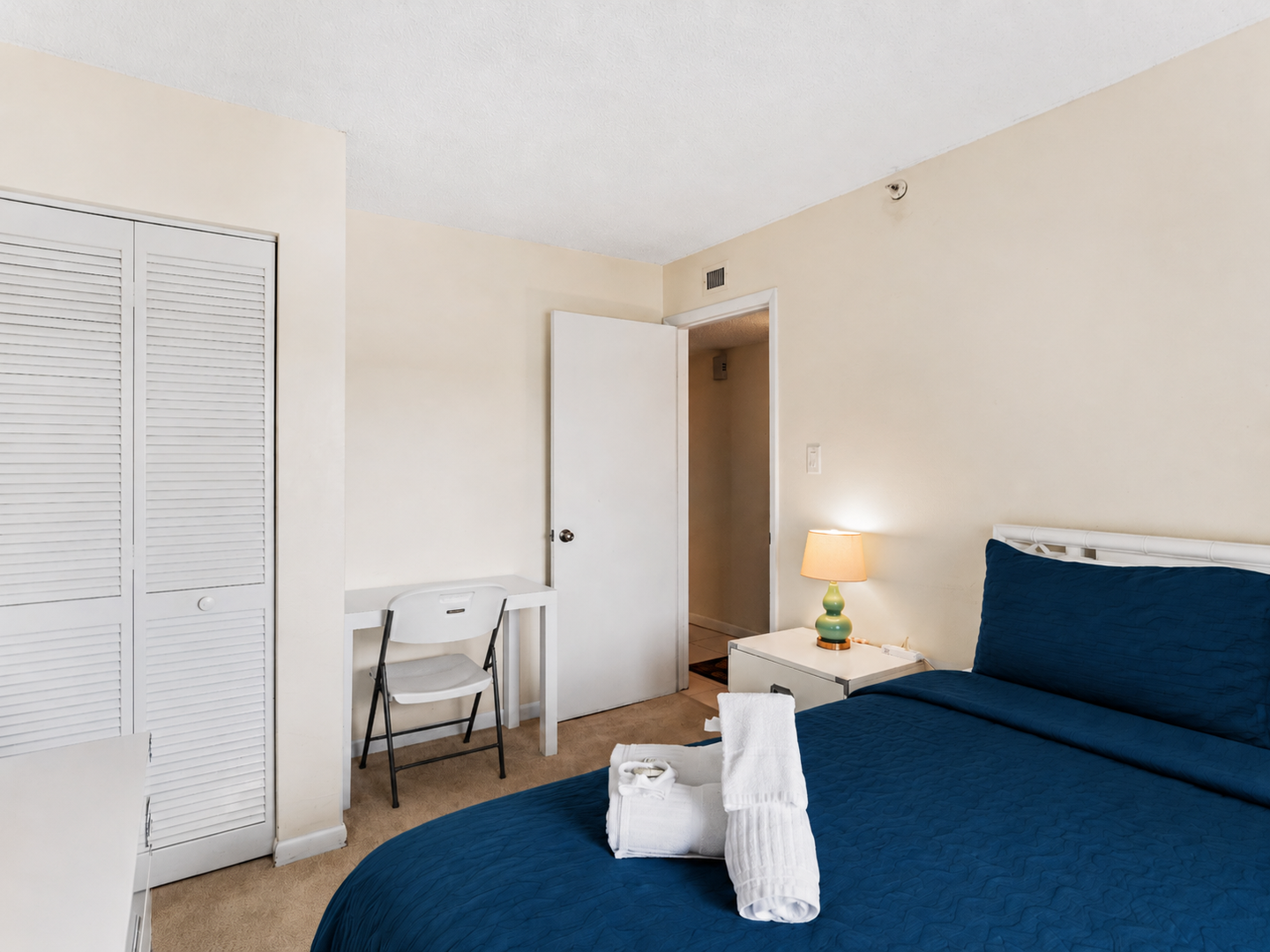 Small desk and chair in bedroom