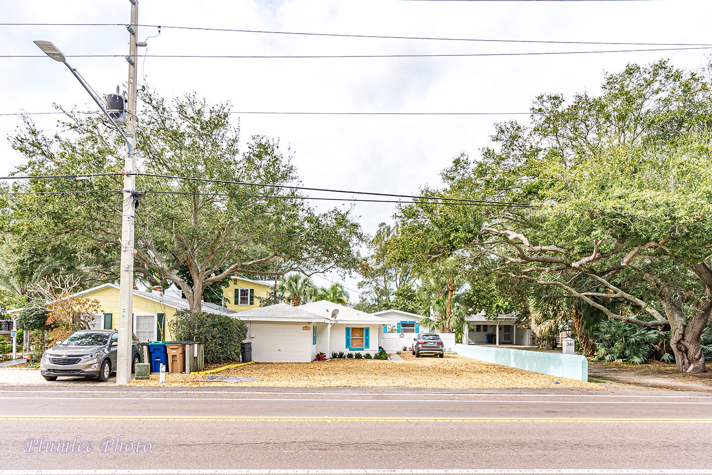 The street side of the cottage from Gulf Blvd.