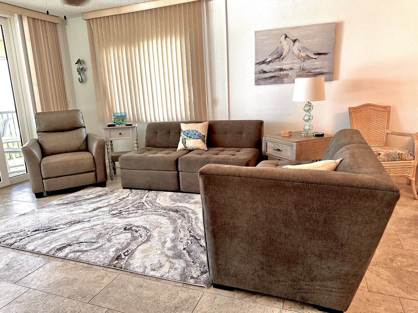 New leather recliner