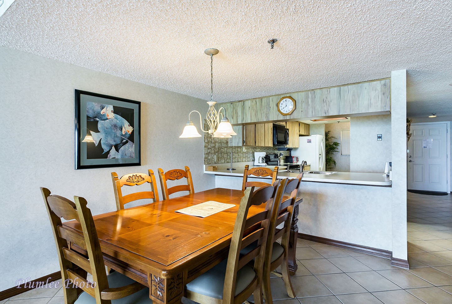 Kitchen opens up to dining room