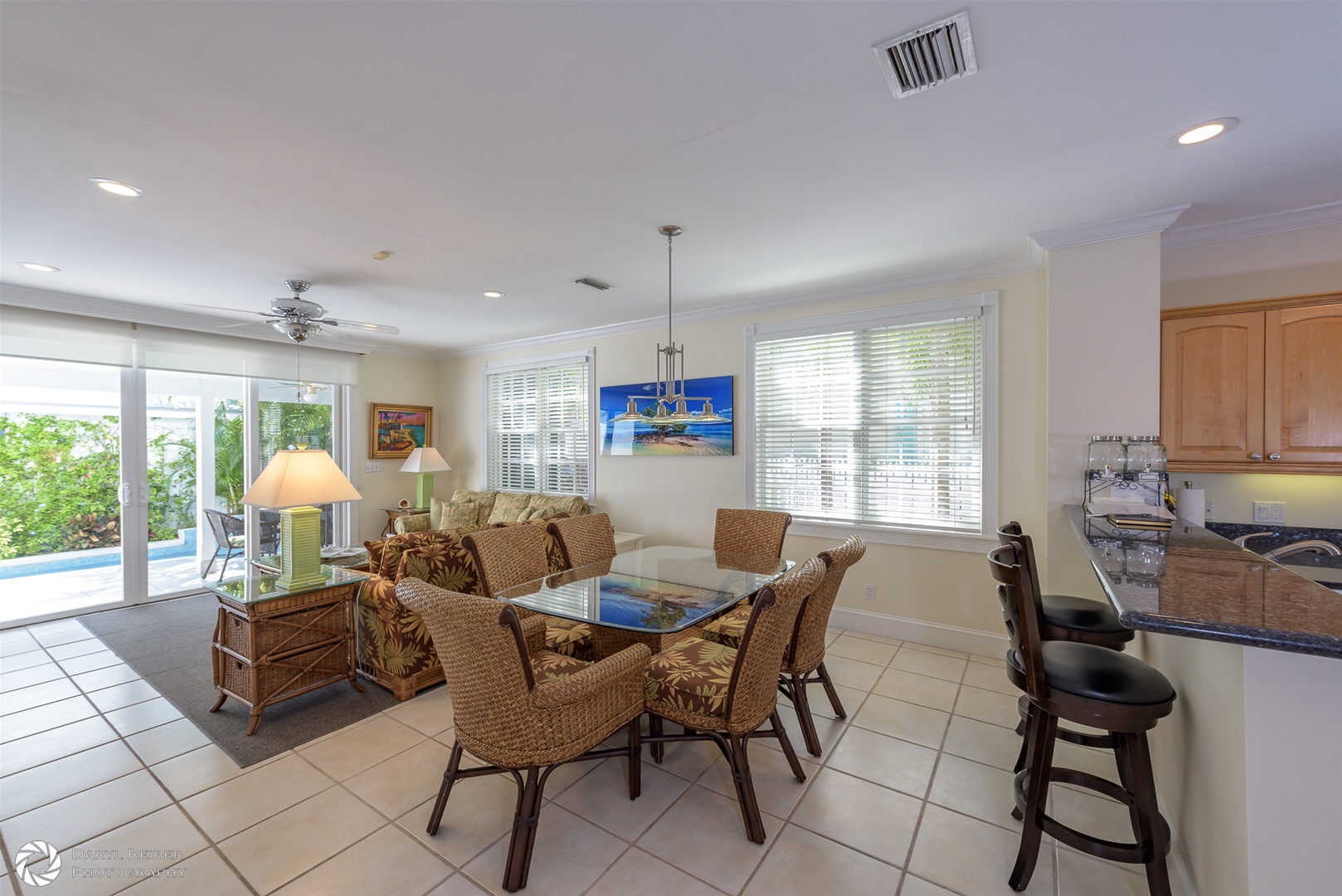 Dining area and living area