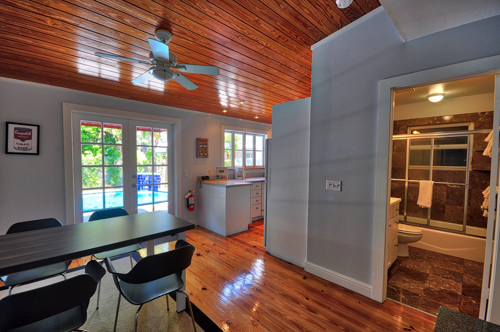 Dining Area and Full Bathroom Pete's East Cottage Key West