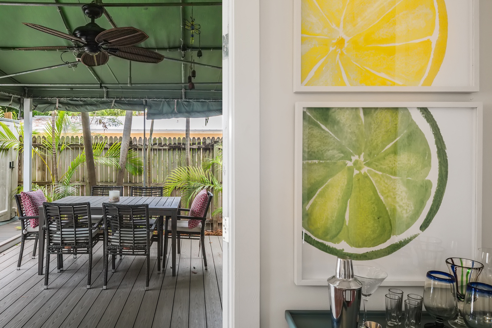 Door to Covered Patio at Bahama Dreams Key West