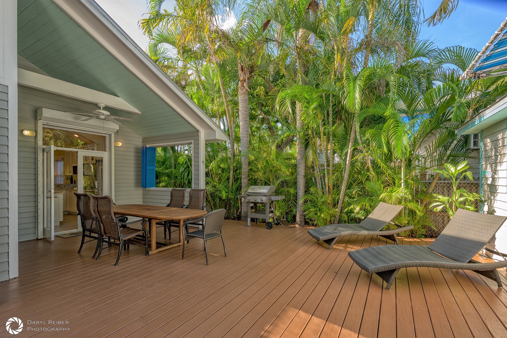 Private deck with seating