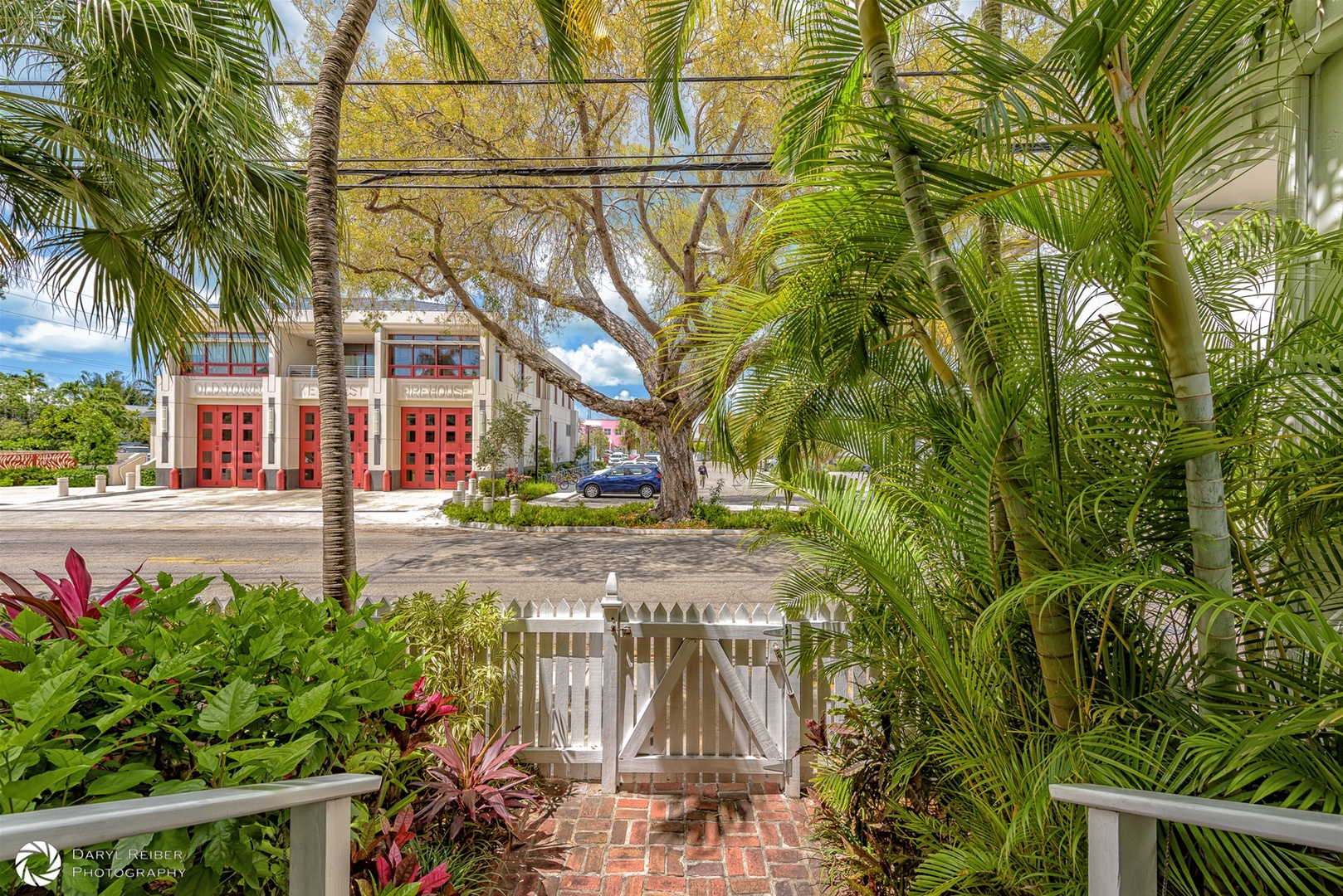 View from covered porch