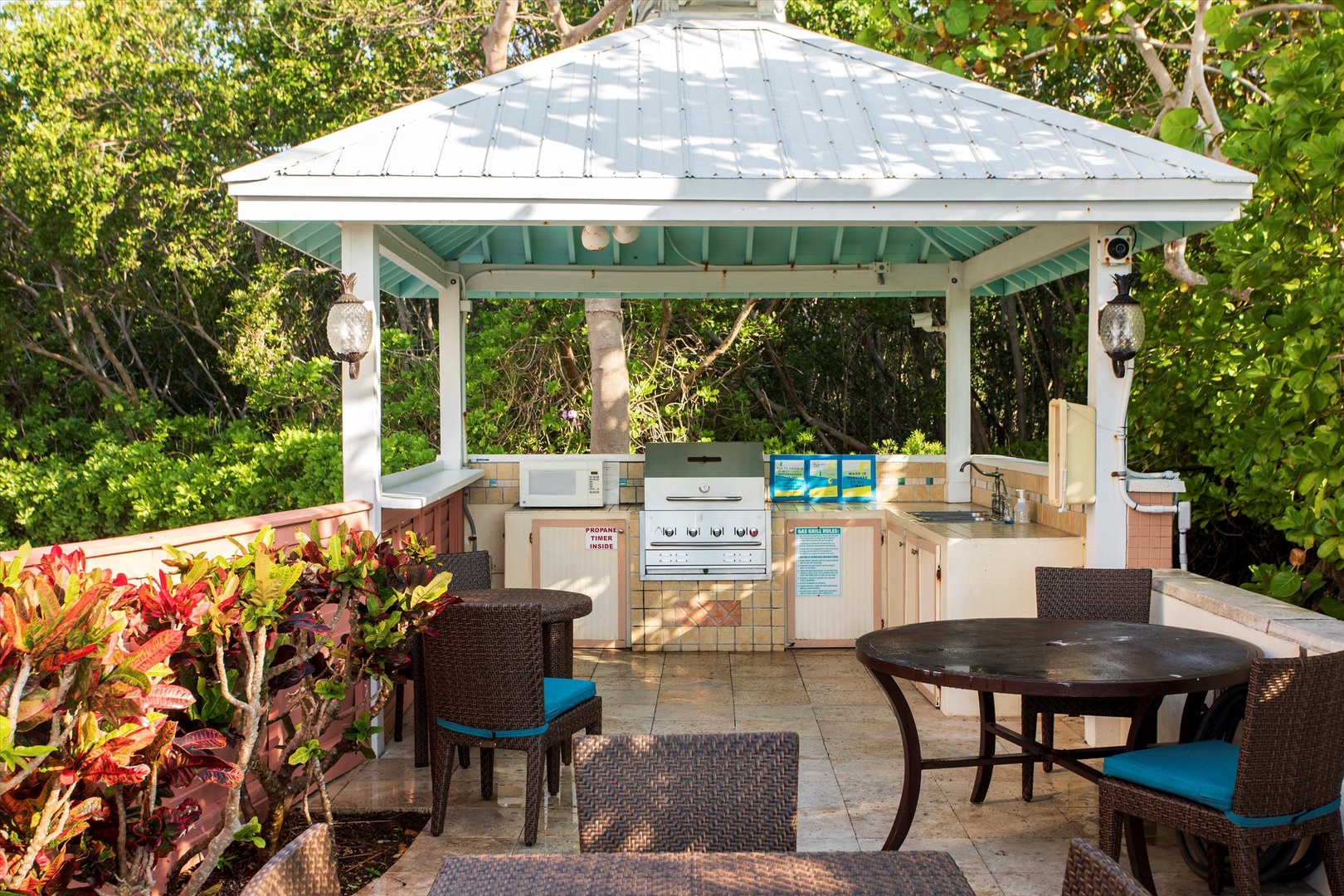 Shared outdoor grilling area
