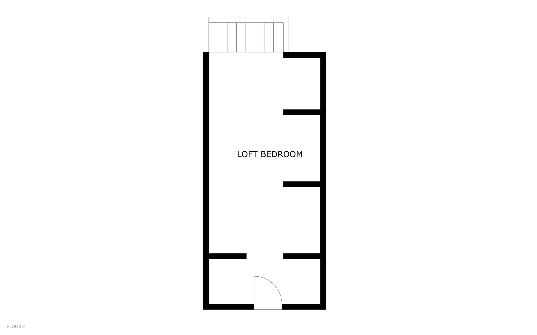 This floor plan shows the loft bedroom layout, giving you a clear sense of the upper-level sleeping space and how it's designed for your comfort.