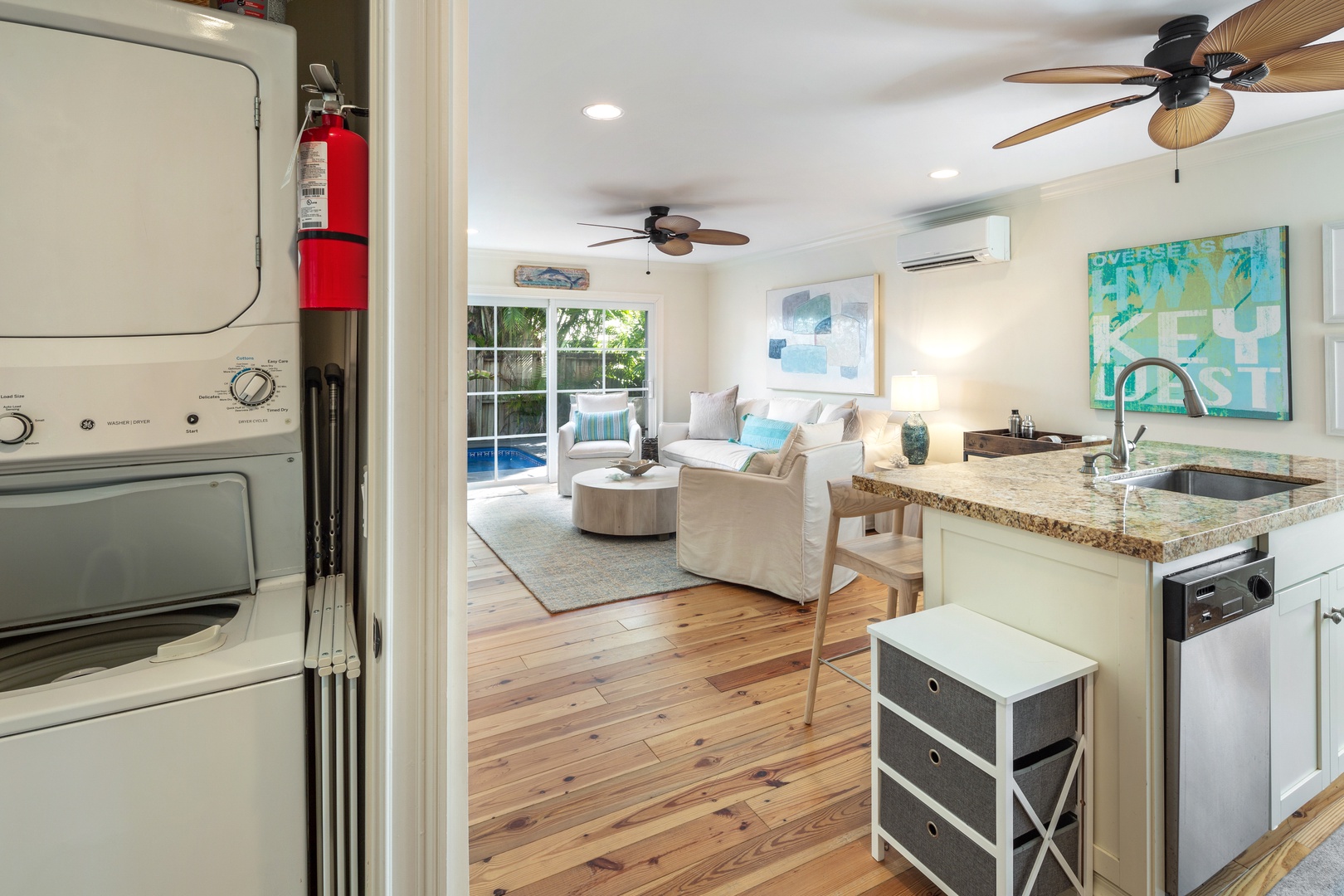 Laundry Area with Full view of Living Room