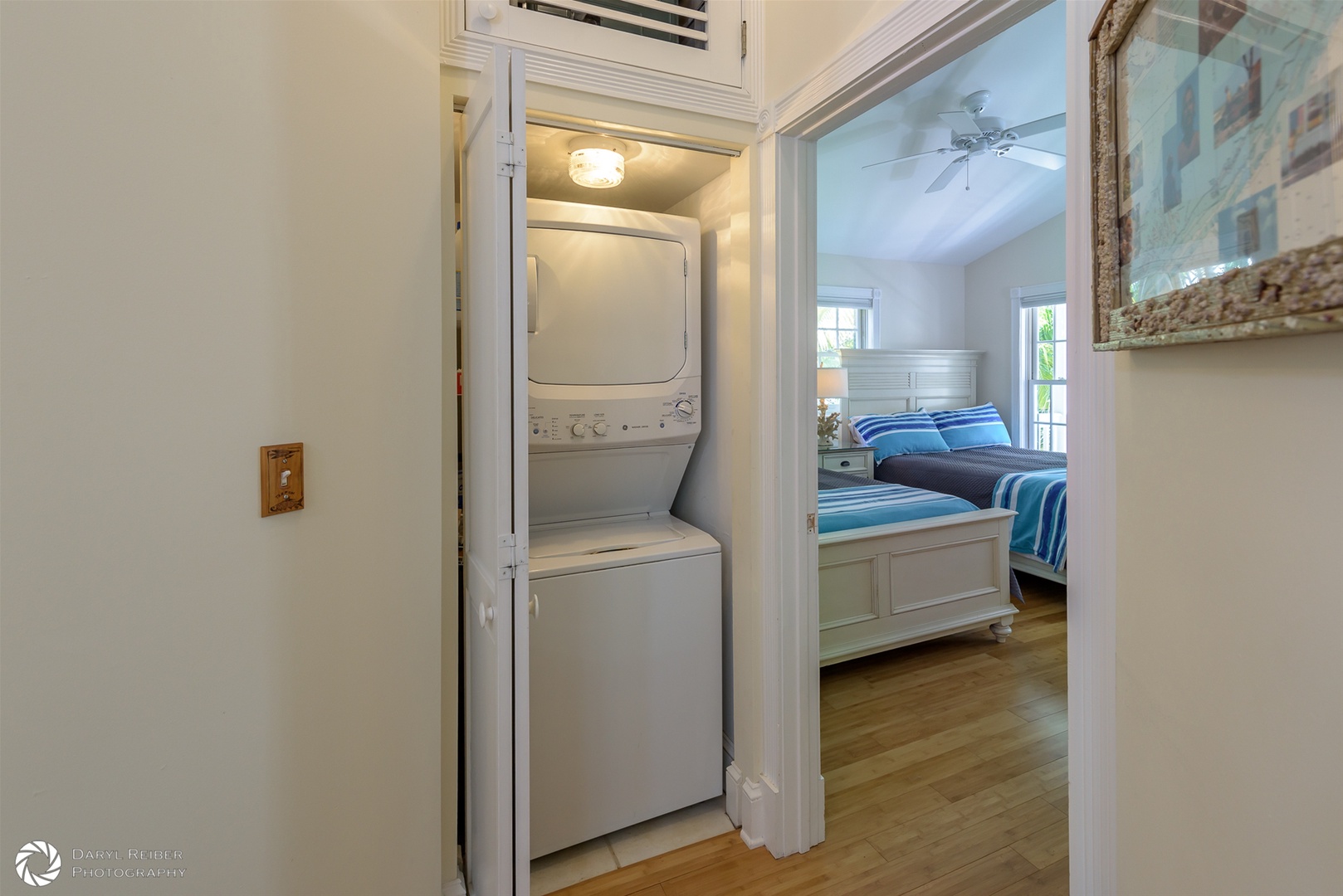Washer and dryer in upstairs hallway