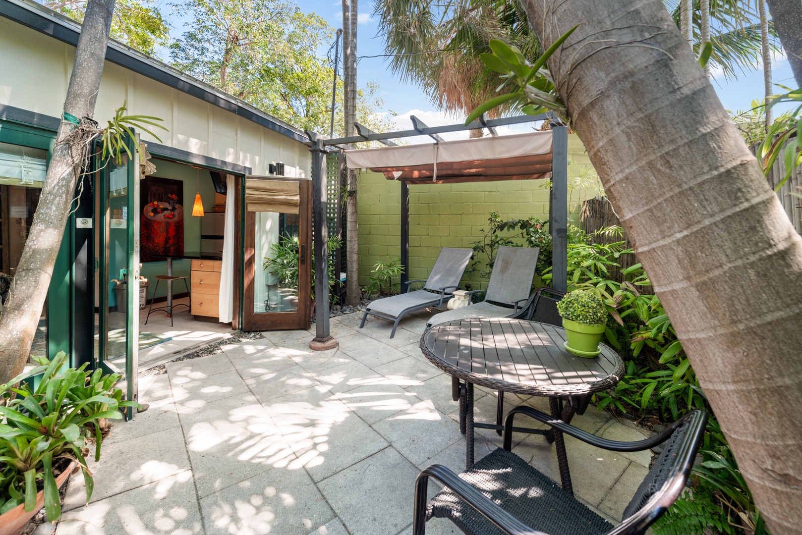 Private fenced in patio