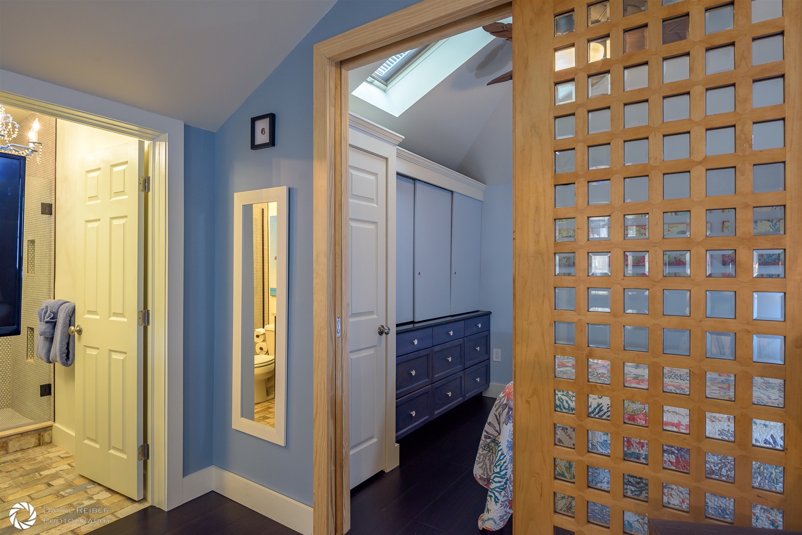 Entrance to bedroom off living room