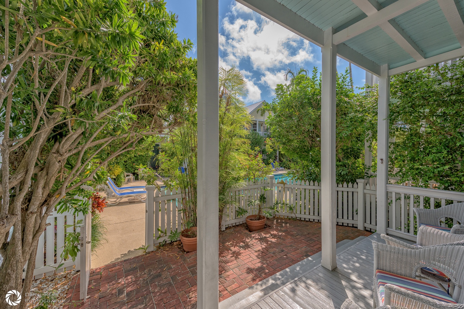 View from covered porch