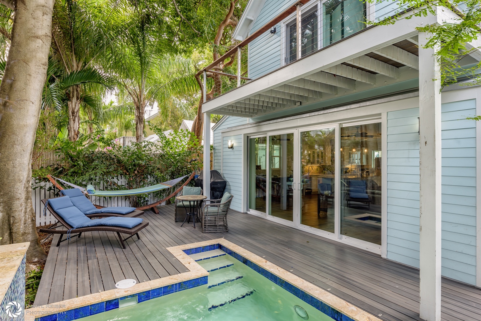 Private Deck and Pool with lounge chairs