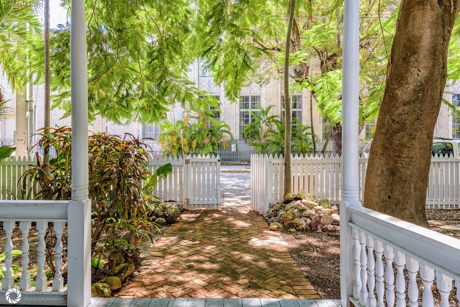 View from covered front porch
