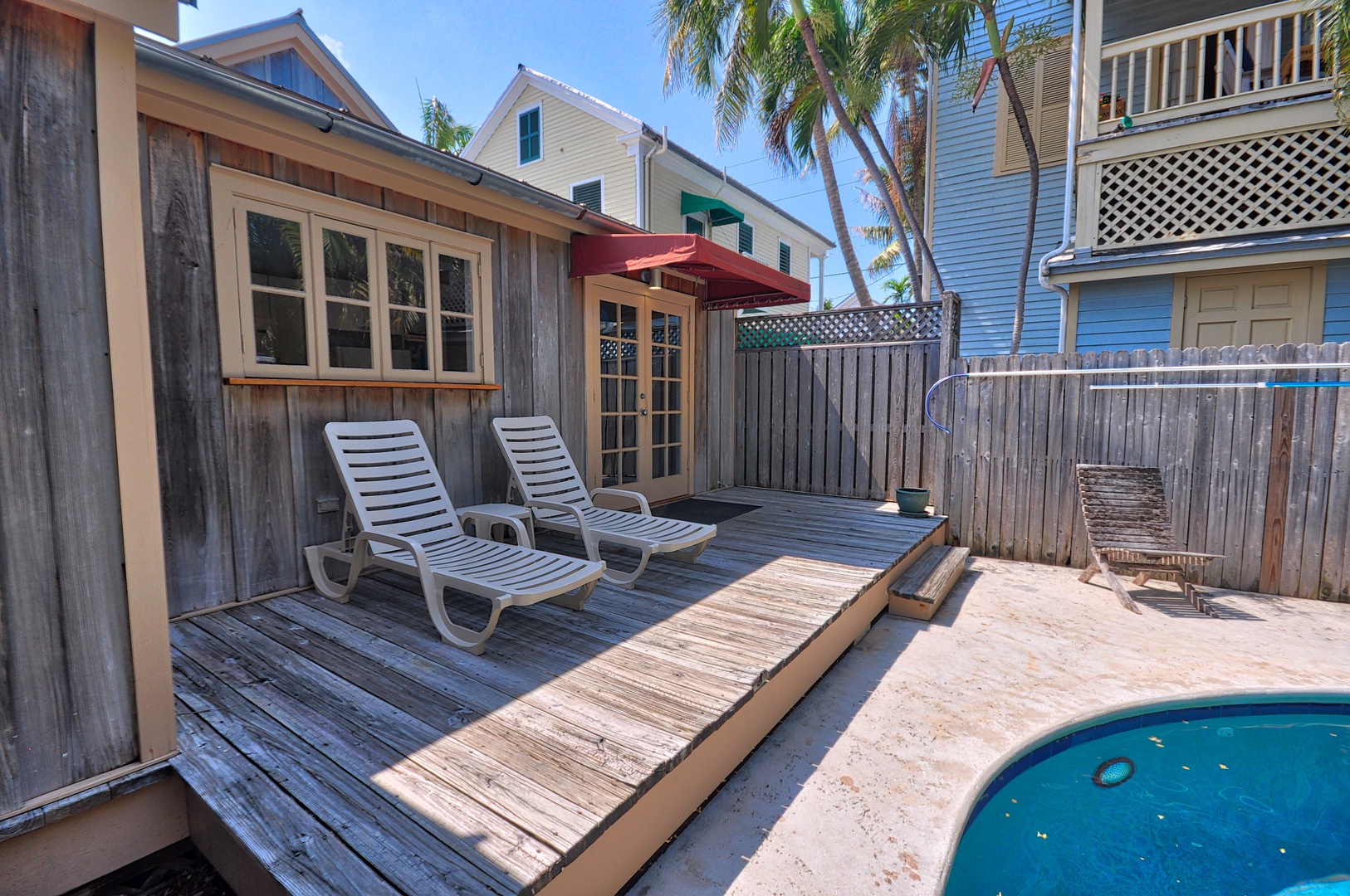 Private Back Deck  Living Room Pete's Cottages Key West