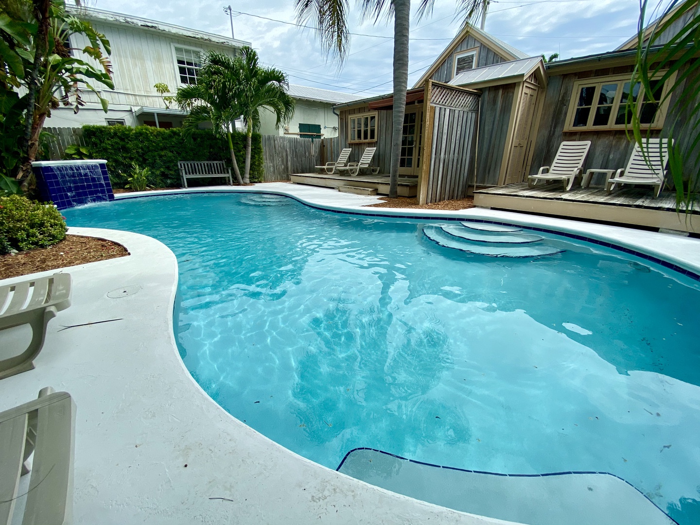 Private Pool Living Room Pete's Cottages Key West