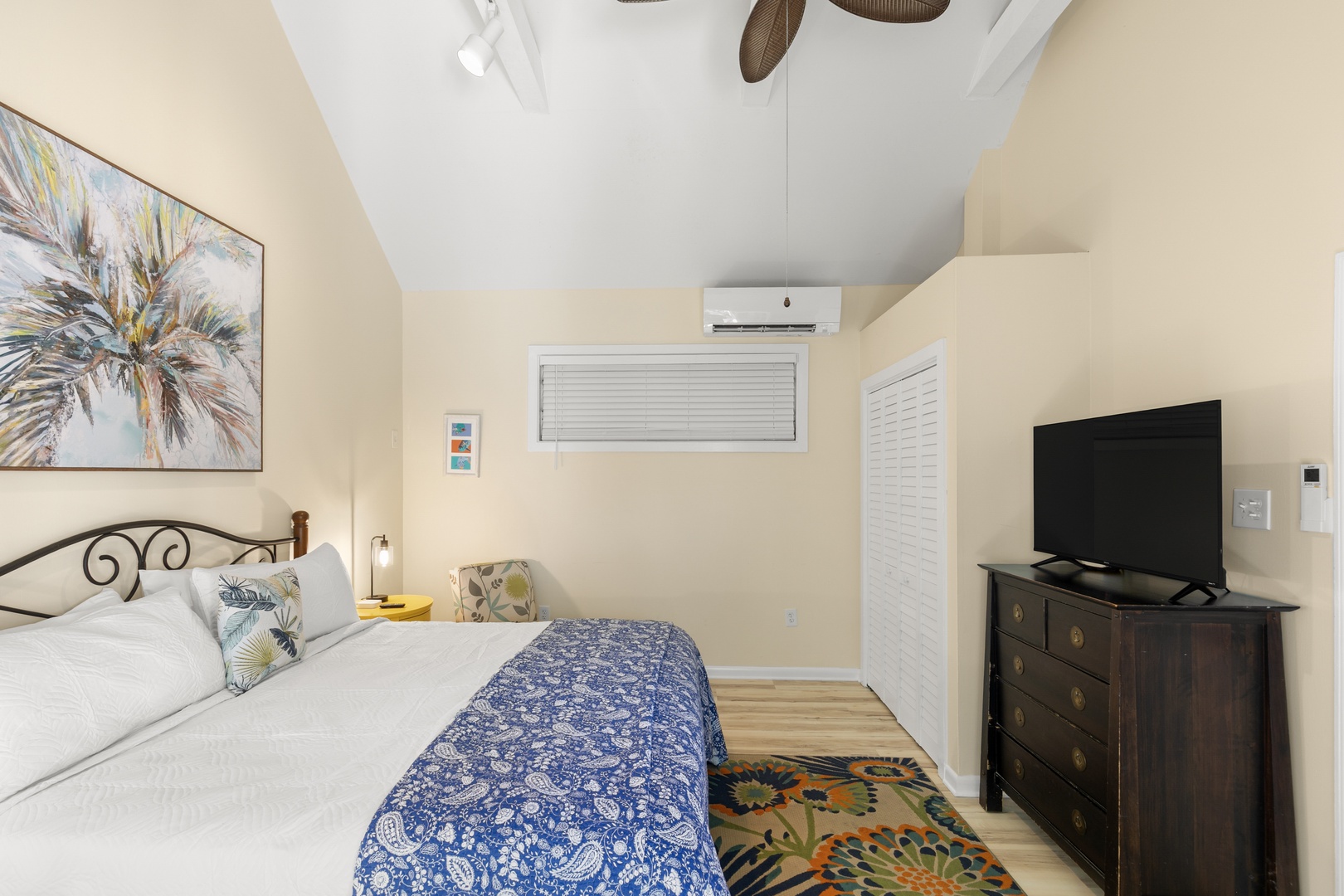 Settle into your peaceful retreat with vaulted ceilings, coastal decor, and all the comforts of home waiting to help you unwind.