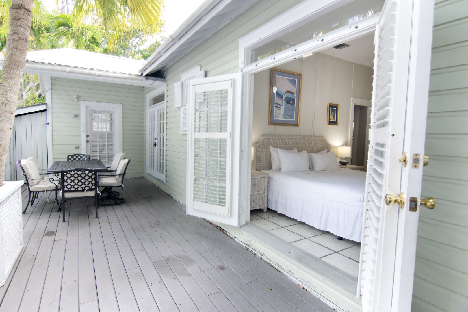 1st Bedroom with French Doors leading to back deck