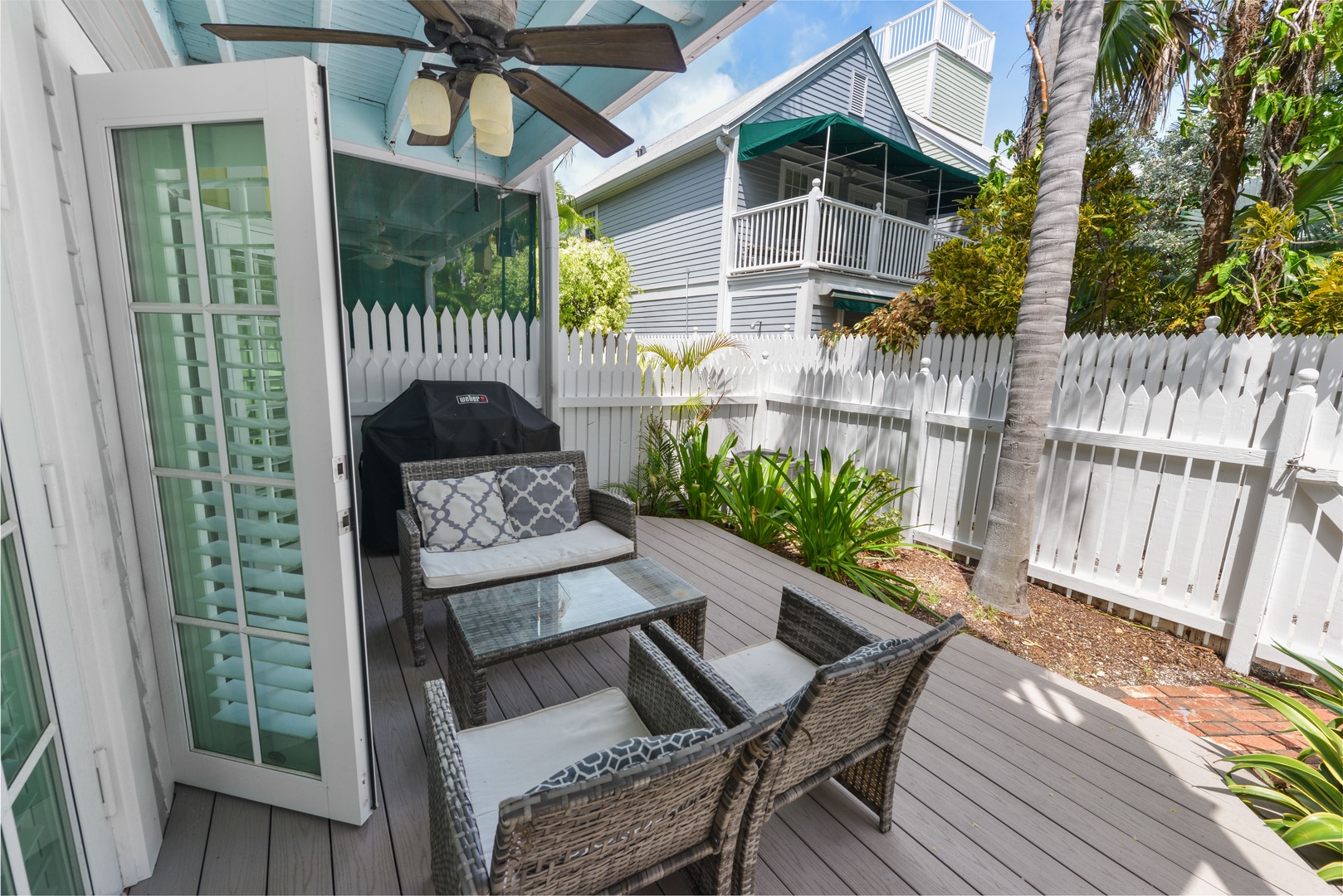 Private Deck with seating and grill